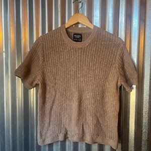 Abercrombie and Fitch Brown Knit Short Sleeve Sweater